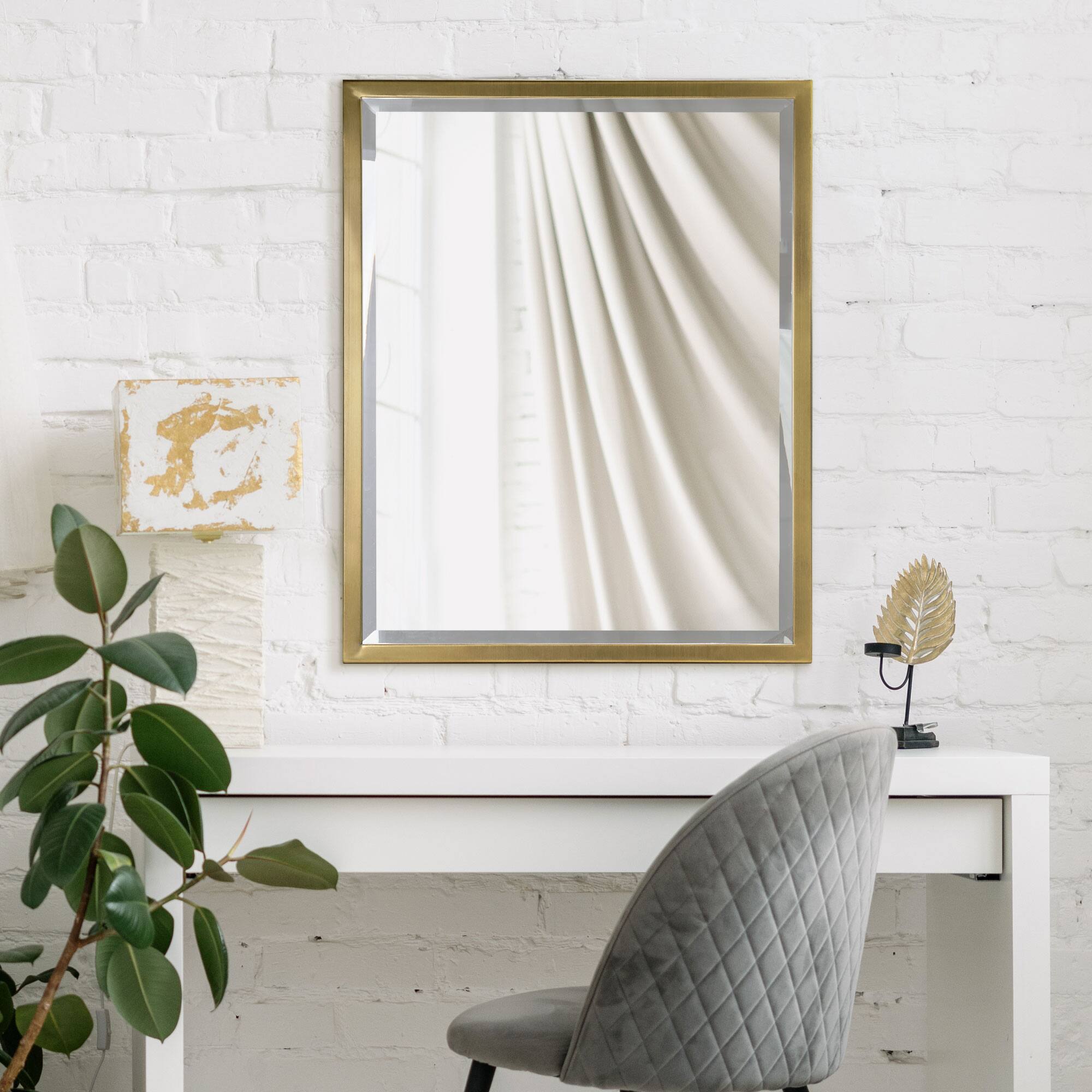 Head West Classic Gold Metal Framed Wall Mirror - 30" x 24"